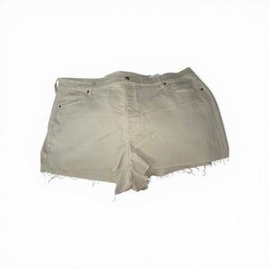 Old Navy Raw Hem High-Rise Jean Shorts in Light Tan